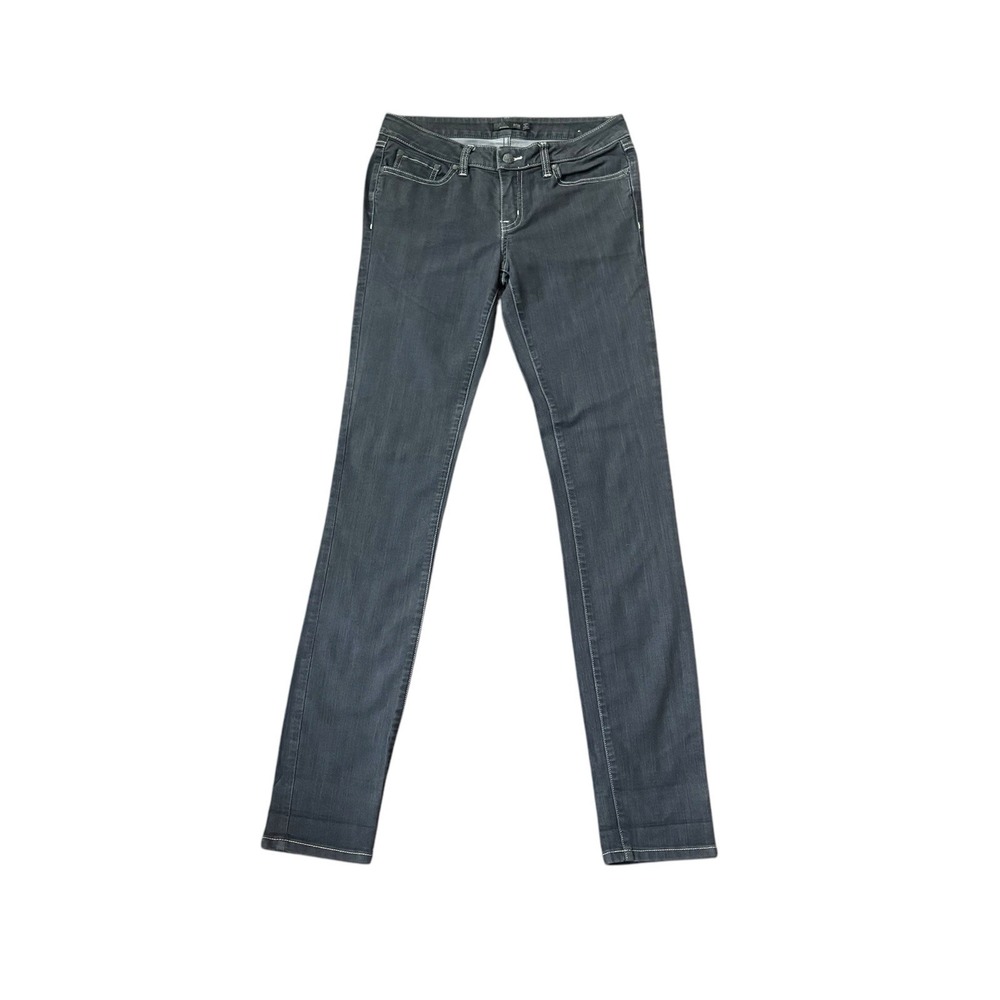 Prana Jeans Womens 6/26 TALL Washed Out Black Kayla Slim Straight Organic Cotton